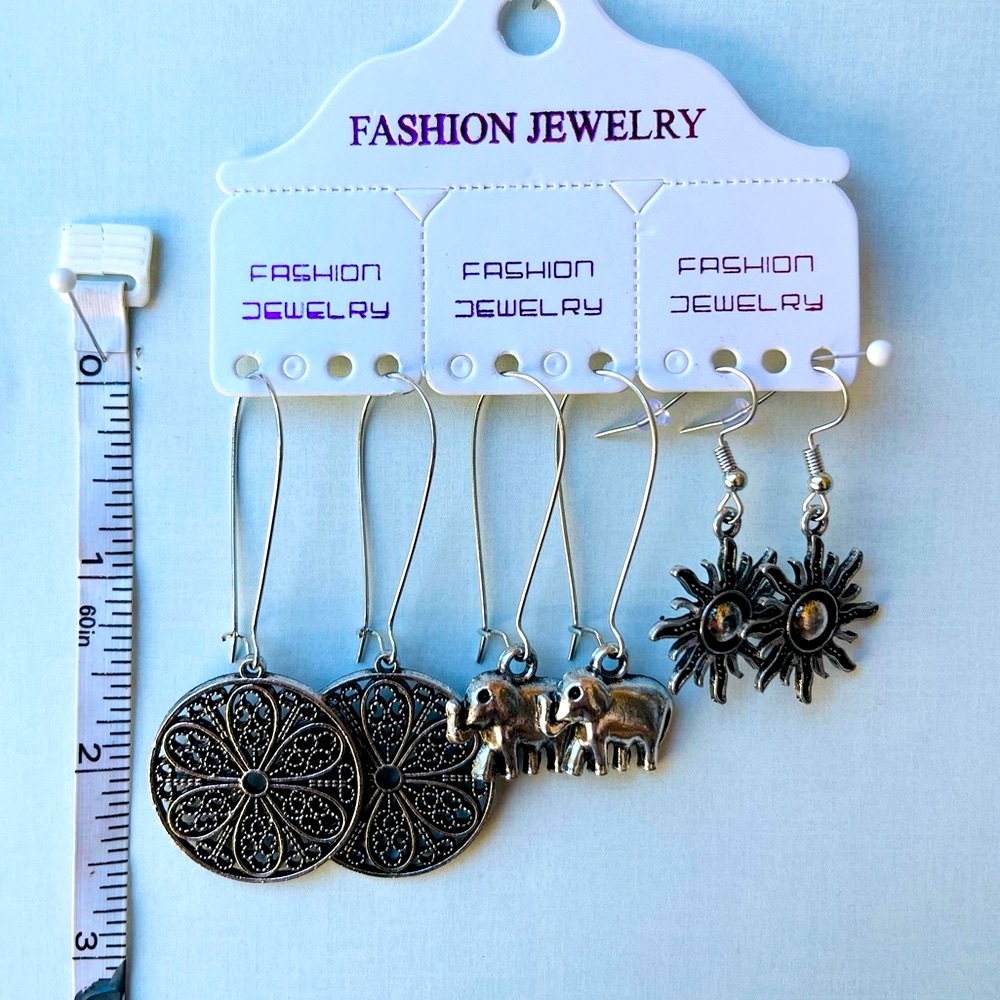 ➷ 5/$25 NWOT India Inspired Themed Set of 3 Pair of Earrings